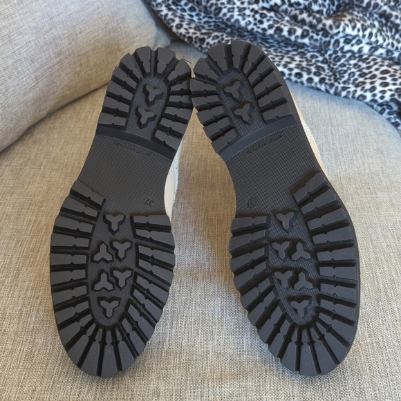 Maeve Patent Leather Combat Boots Lace Up Cream Size 37 US 6.5 - Picture 8 of 14